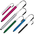 2-in-1 Twist Off Action Plastic Pen w/ Soft Touch Stylus
